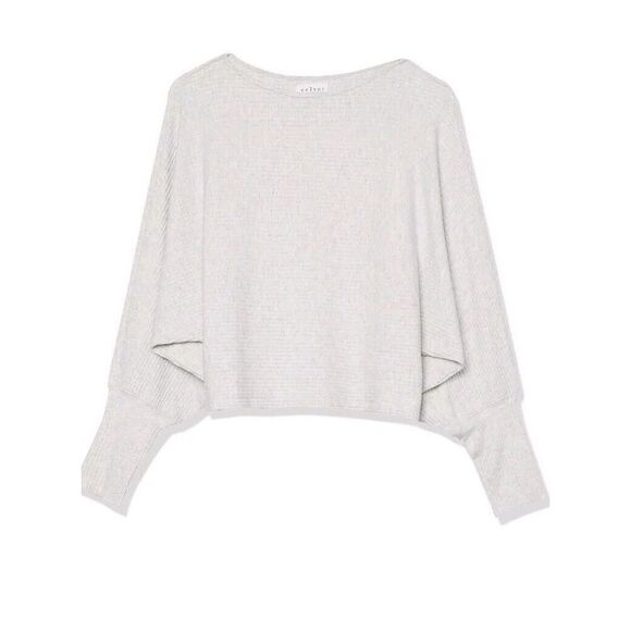 Velvet by Graham & Spencer Women's 1X Pepper Boatneck Lux Rib Sweater in Ash NWT - Picture 2 of 7